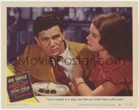 9k446 FORCE OF EVIL LC #5 1948 Beatrice Pearson tells John Garfield he's caught in a trap!