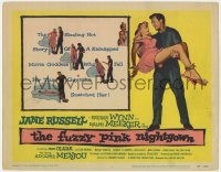 9k074 FUZZY PINK NIGHTGOWN TC 1957 sexy actress Jane Russell falls for her kidnapper Ralph Meeker!