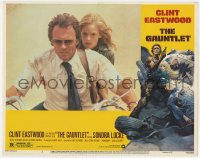 9k460 GAUNTLET LC #4 1977 c/u of Clint Eastwood & Sondra Locke on motorcycle, Frazetta border art!