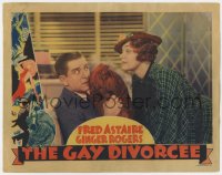 9k461 GAY DIVORCEE LC 1934 Edward Everett Horton shielding himself from Alice Brady's gaze!