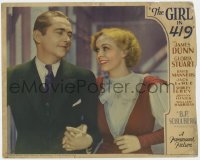 9k469 GIRL IN 419 LC 1933 romantic close up of James Dunne winking at pretty Gloria Stuart!