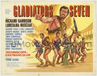 9k081 GLADIATORS SEVEN int'l TC 1963 art of 7 Spartan warriors who fight with the fury of thousands!