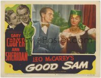 9k478 GOOD SAM LC #6 1948 c/u of Gary Cooper & sexy Ann Sheridan in wacky costume, Leo McCarey!