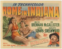 9k089 HOME IN INDIANA TC 1944 Jeanne Crain, Lon McCallister, Walter Brennan, horse chariot race art!