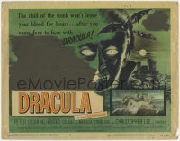 9k090 HORROR OF DRACULA TC 1959 Hammer, art of vampire Christopher Lee & victim!