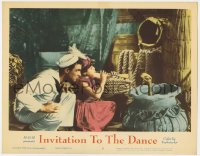 9k539 INVITATION TO THE DANCE LC #5 1956 Gene Kelly stands behind girl with flute charming snake!
