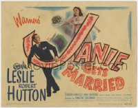 9k100 JANIE GETS MARRIED TC 1946 Joan Leslie, Robert Hutton, Edward Arnold, wedding art!