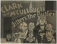 9k103 JITTERS THE BUTLER TC 1932 Clark & McCullough, monarchs of mirth, cartoon art, ultra rare!