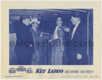 9k558 KEY LARGO LC #3 R1953 upset Humphrey Bogart & Edward G. Robinson, John Huston film noir!