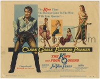 9k109 KING & FOUR QUEENS TC 1957 art of Clark Gable, sexy babes, the hottest western ever!