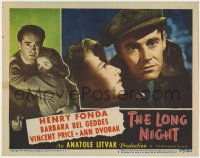 9k608 LONG NIGHT LC #6 1947 best close up of Henry Fonda & scared Barbara Bel Geddes, film noir!