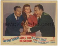9k622 LOVE THY NEIGHBOR LC 1940 Mary Martin, Jack Benny & Fred Allen fighting over microphone!