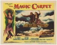 9k632 MAGIC CARPET LC #8 1951 special effects image of John Agar & Patricia Medina in mid air!