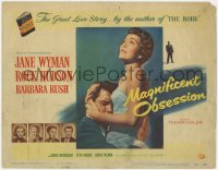 9k123 MAGNIFICENT OBSESSION TC 1954 blind Jane Wyman holding Rock Hudson, Douglas Sirk directed!