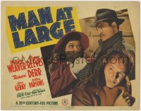 9k124 MAN AT LARGE TC 1941 FBI agent George Reeves gets Marjorie Weaver & stops German spies!