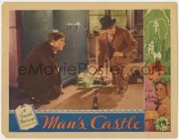 9k641 MAN'S CASTLE LC 1933 c/u of Spencer Tracy & Arthur Hohl about to rob the safe, Frank Borzage!