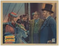 9k657 MIGHTY BARNUM LC 1934 Wallace Beery, Adolphe Menjou & Virginia Bruce on ship's deck!