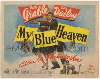 9k135 MY BLUE HEAVEN TC 1950 Betty Grable in fur, Dan Dailey, Mitzi Gaynor in her 1st real role!