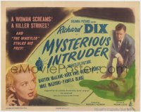 9k136 MYSTERIOUS INTRUDER TC 1946 Richard Dix finds where The Whistler made his first mistake!