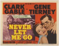 9k141 NEVER LET ME GO TC 1953 romantic close up of Clark Gable & sexy Gene Tierney, Delmer Daves!