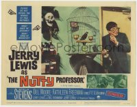 9k688 NUTTY PROFESSOR LC #2 1963 wacky scientist Jerry Lewis in laboratory talking to his bird!