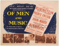 9k143 OF MEN & MUSIC TC 1951 Arthur Rubinstein, Jan Peerce & Nadine Conner, piano concert!