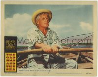 9k692 OLD MAN & THE SEA LC #3 1958 best c/u of Spencer Tracy rowing boat, John Sturges, Hemingway