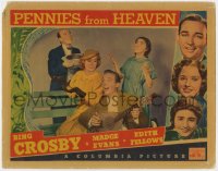 9k714 PENNIES FROM HEAVEN LC 1936 Bing Crosby playing lute & singing to Madge Evans & Fellows!