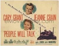 9k145 PEOPLE WILL TALK TC 1951 Cary Grant & Jeanne Crain in the picture that takes a look at life!