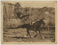 9k732 PONY EXPRESS RIDER LC 1921 cowboy hero jumps from his horse & grabs a tree limb!
