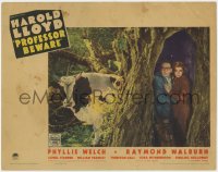 9k736 PROFESSOR BEWARE LC 1938 Harold Lloyd & Phillys Welch hide from bull inside tree!