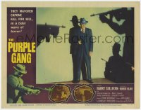 9k741 PURPLE GANG LC #2 1959 cool image of Barry Sullivan surrounded by shadows of men with guns!