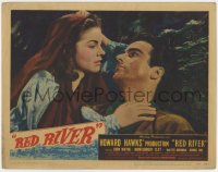 9k756 RED RIVER LC #5 1948 super c/u of Montgomery Clift & pretty Joanne Dru, Howard Hawks