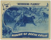 9k766 RIDERS OF DEATH VALLEY chapter 10 LC 1941 Dick Foran falling from his horse, Devouring Flames!