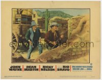 9k769 RIO BRAVO LC #3 1959 John Wayne & Walter Brennan as Stumpy in dynamite scene, Howard Hawks