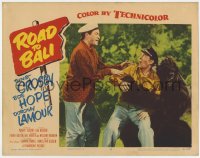 9k772 ROAD TO BALI LC #2 1952 Bob Hope is scared of the giant fake ape grabbing Bing Crosby!