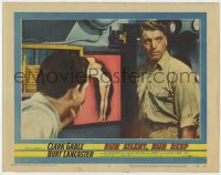 9k784 RUN SILENT, RUN DEEP LC #7 1958 close up of Burt Lancaster standing by sexy pin-up poster!