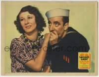 9k789 SAILOR'S LADY LC 1940 great close up of Navy sailor Wally Vernon kissing Joan Davis' hand!