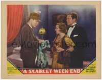 9k798 SCARLET WEEK-END LC 1932 Dorothy Revier & boyfriend are confronted with evidence of cheating!