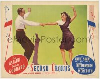 9k804 SECOND CHORUS LC #1 R1947 wonderful image of happy Paulette Goddard & Fred Astaire dancing!