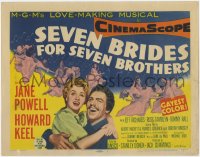 9k163 SEVEN BRIDES FOR SEVEN BROTHERS TC 1954 art of Jane Powell & Howard Keel, classic MGM musical!