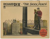 9k831 SHOCK PUNCH LC 1925 construction worker Richard Dix romances Frances Howard high in the sky!