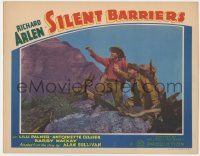 9k832 SILENT BARRIERS LC 1937 Richard Arlen & friend hiking in the Canadian Rocky Mountains!