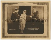 9k836 SILK HOSIERY LC 1920 guard pulls gun on Enid Bennett, who is accused of being a thief, rare!