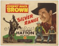 9k166 SILVER RANGE TC 1946 Johnny Mack Brown close up, on rearing horse & with Raymond Hatton!