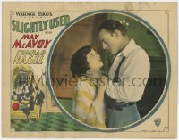9k847 SLIGHTLY USED LC 1927 close up of angry Conrad Nagel choking May McAvoy, Enoch Arden story!