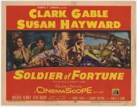 9k174 SOLDIER OF FORTUNE TC 1955 art of Clark Gable with gun by sexy Susan Hayward in Hong Kong!