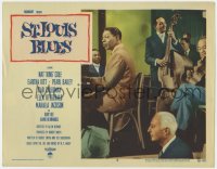 9k862 ST. LOUIS BLUES LC #8 1958 great image of Nat King Cole playing piano with band!