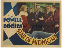 9k864 STAR OF MIDNIGHT LC 1935 happy William Powell gestures to pretty Ginger Rogers!