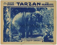 9k878 TARZAN THE FEARLESS chapter 7 LC 1933 c/u of elephant saving Crabbe, Caught by Cannibals!